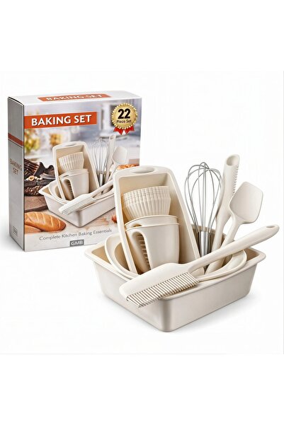 Bsr Set of 22 baking utensils, silicone, cream