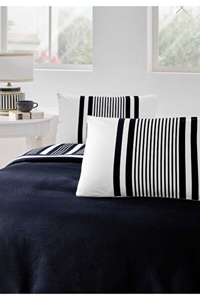 Özdilek Ranforce Single Duvet Cover Set Wonder Navy Blue 120*200 with Elastic Sheet