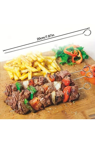 TTT 10'lu Paslanmaz Çelik Şiş Seti (20 cm) - Airfryer &amp; Mangal