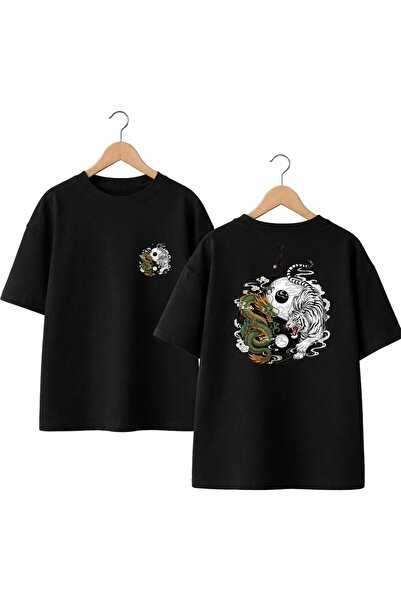 playwear Μπλουζάκι με στάμπα Tiger Dragon στην πλάτη και στο μπροστινό μέρος ...