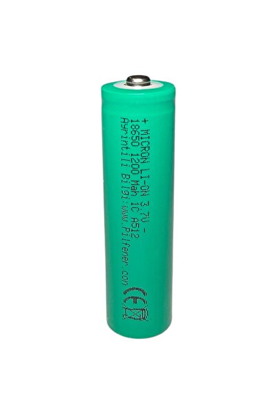 Micron 18650 Şarj Edilebilir Pil 3.7V 1200mAh Li-ion Başlı Pil (1 Adet)