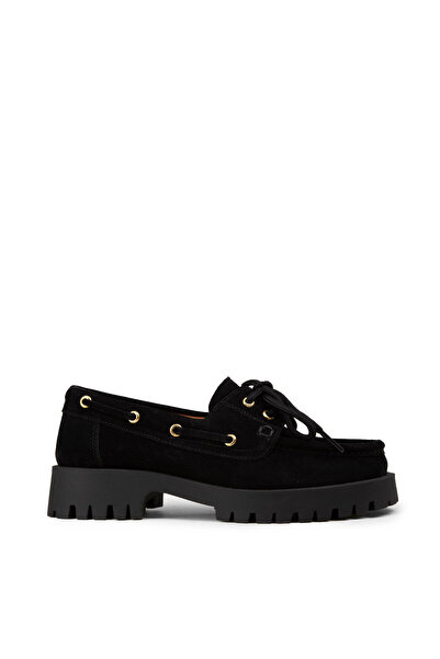 Deery Women's Genuine Suede Black Marine Loafer