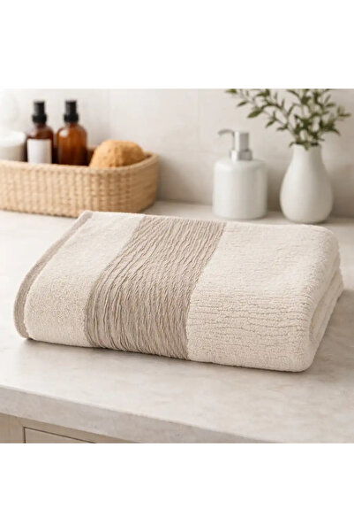 Horecatex Prosop Baie Luxury Linho 600 GSM Bumbac + In Crem 70x140 cm
