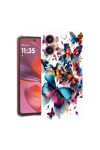 bestcase Husă pentru Motorola Moto G06 cu design Fluturi Colorati, Antișoc, C...