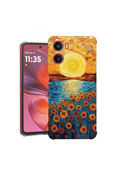 bestcase ¬Æ Husa pentru Motorola Moto G05, Anti Shock 1.5MM, Sunflower Painti...