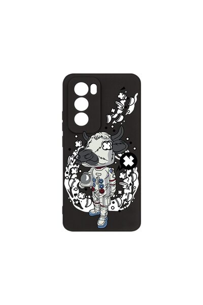 bestcase ¬Æ Husa Premium Silicon, Compatibila Cu OPPO Reno12, Cow Astronaut, ...