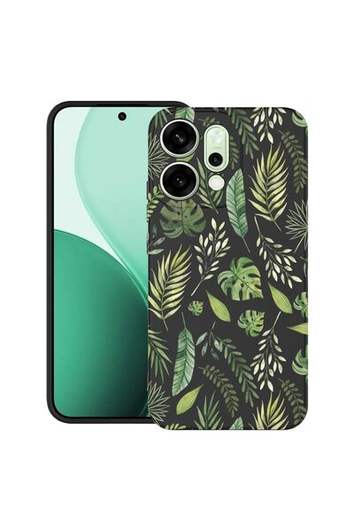 bestcase Θήκη για OPPO Reno14 5G με σχέδιο πράσινων φύλλων, TPU Ματ Εξαιρετικ...