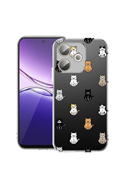 bestcase ¬Æ Husa Clear Silicon pentru OPPO A5 Pro 5G, Cat Pattern, 2042415 T ...