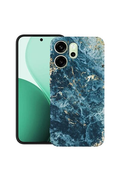 bestcase TPU ултра тънък калъф, съвместим с OPPO A5x, с мраморен дизайн - зел...