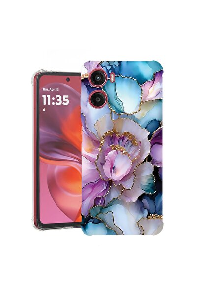 bestcase Противоударен калъф, съвместим с Motorola Moto G05 / E15, Флорален -...