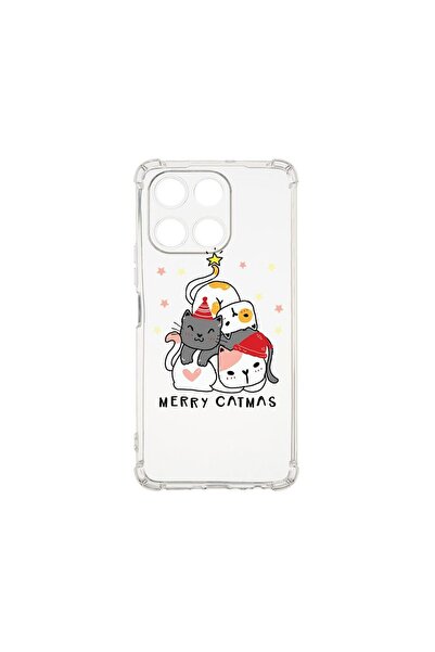 bestcase Противоударен калъф 1.5ММ, съвместим с Honor X6a, Merry Catmas, Усто...