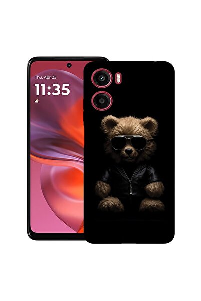 bestcase Калъф за Motorola Moto G06 с дизайн на мече, TPU матов ултра тънък, ...