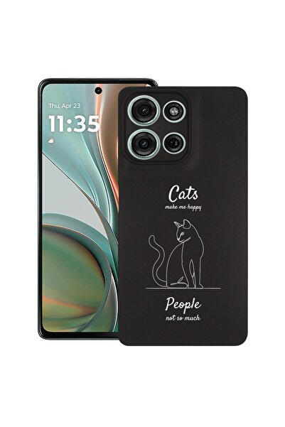 bestcase ¬Æ Husa Slim Silicon pentru Motorola Moto G75, Cats Make Me Happy, 1...