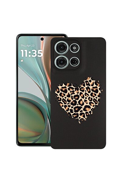 bestcase ¬Æ Husa pentru Motorola Moto G75, Leopard Heart, Slim Silicon 0.8MM,...
