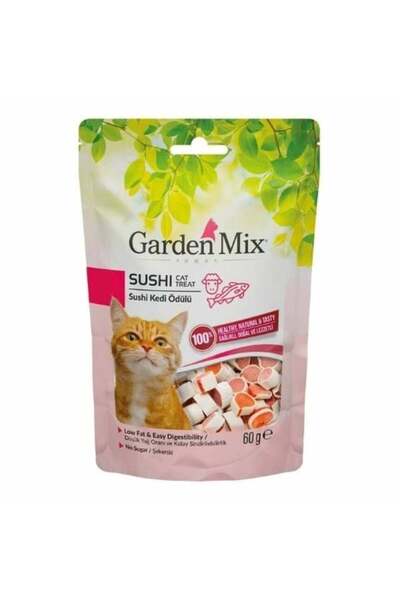 Gardenmix Garden Mix Kuzu Etli Sushi Düşük Yağlı Şekersiz Kedi Ödül Maması 60 Gr