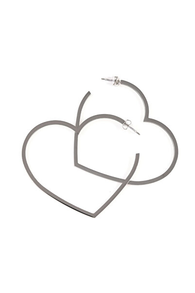 meli melo Silver stainless steel heart-shaped earrings