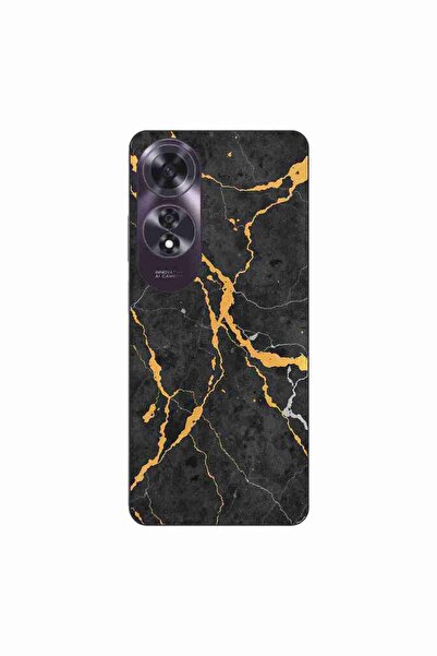 OEM Husa compatibila cu Oppo A60 4G Silicon Gel Tpu Model Noir Gold Marble