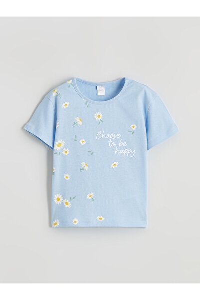 LC Waikiki Peak New Season Crew Neck Floral Girl's T-Shirt