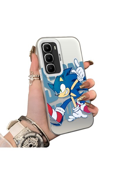 ucuc Infinix Hot 60I Compatible Hard Acrylic Back Silicone Edge Lens Protecti...