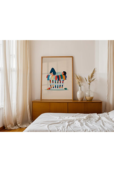 Tuba Decor Едноделна картина с дървена рамка за перално помещение