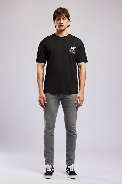 Lee Cooper JOSUE Мъжка свободна тениска от 100% памук с щампа и кръгло деколт...