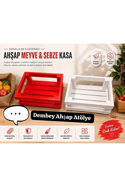 DEMBEY AHŞAP ATÖLYE Ahşap Atölye Ahşap Kasa Raf Çiçeklik Renkli Mini Kasa Pembe