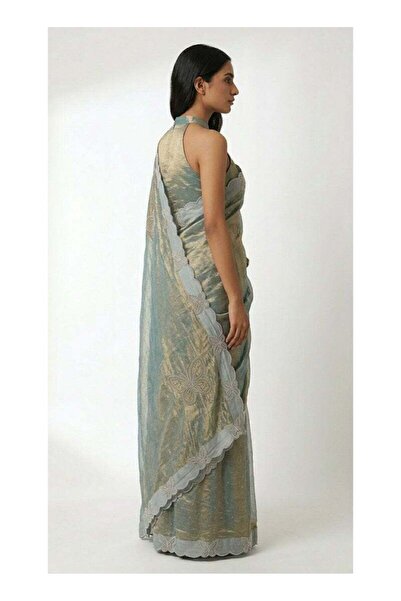 Nool ae Nool Titli Tissue Designer Saree with Unstitched Blouse Material