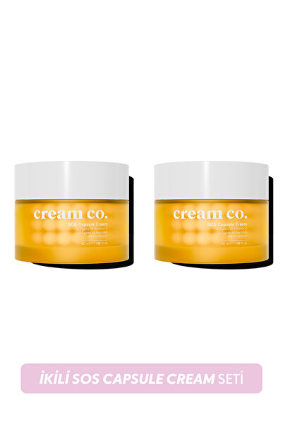 Cream Co. İkili Kapsül Krem C Vitamini Leke Karşıtı Cilt Tonu Eşitleyici Neml...