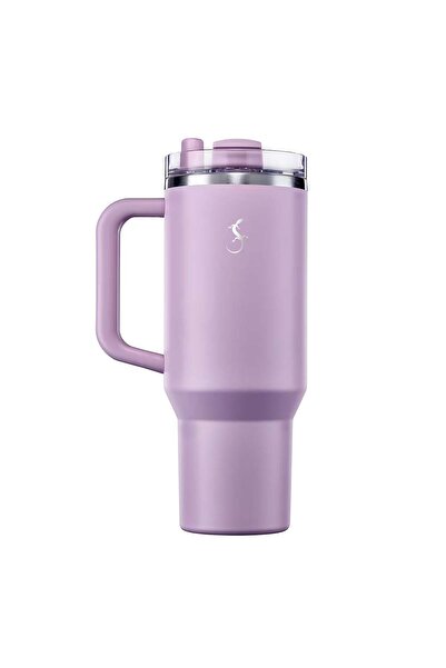 Lurch - “Big Cup” 1.2 L Lila, Paslanmaz Çelik Termos - Uzatılabilir Pipetli, ...