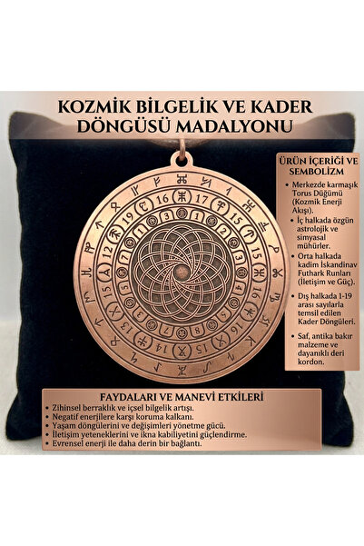 Velvet Copper Torus Bakır Kolye Kutsal Geometri Enerji Vefk