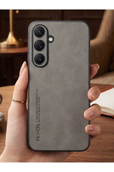 TechTrove Galaxy A55 İçin Uyumlu Deri Tasarımlı Elde Kaymaz Sararmaz Tozlanma...