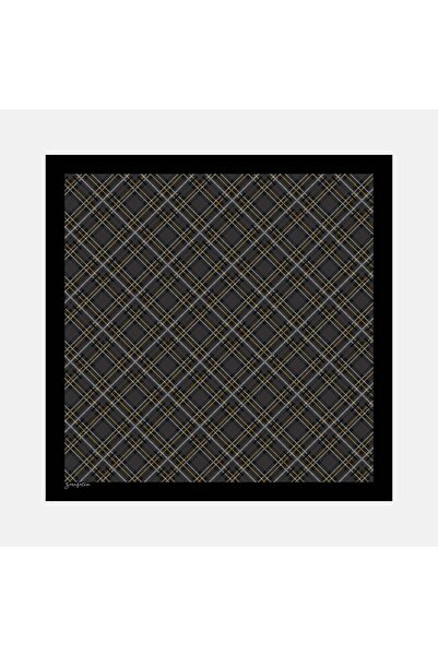 Zerafetim Twill Silk Scarf Black, Smoked, Yellow