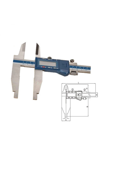 DASQUA 0-500mm Çift Çene Dijital Kumpas IP54 Suya, Toza Dirençli Bilgi Çıkışlı 2710-1110