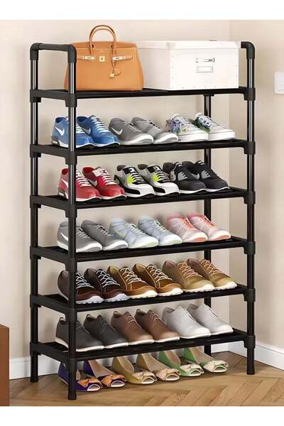 Arabest 6-Tier Entryway Shoe Rack, Shoe Organizer with Thickened Metal Tubes,...