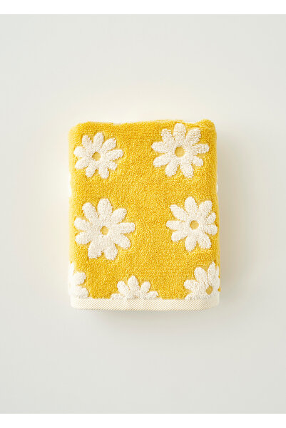 Bella Maison Daisy Jakarlı Yüz Havlusu Sarı (50x90 cm)