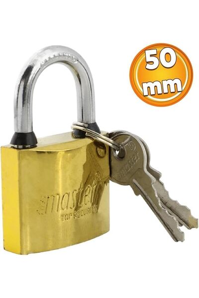 zkra shop 50 mm Sarı Pirinç Asma Kilit - Paslanmaz U Tipi Çelik Halkalı Klasik Dolap ve Kapı Kilidi