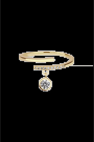 Lisa&Co. Inel Crystal Drop 54 mm / Argint placat cu aur galben / Zircon alb