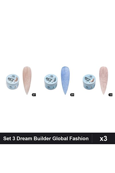 global fashion Set 3 Ocean Pearl Dream Builder 15g - Nr.07, Nr.09, Nr.10