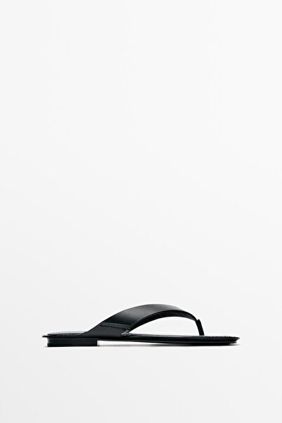 Massimo Dutti Deri düz sandalet