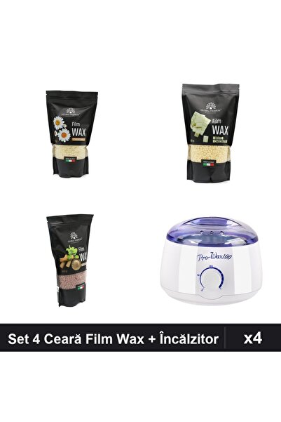 global fashion Set 4 Ceară Epilare Film Wax 450g + Încălzitor - Musetel, Cioc...
