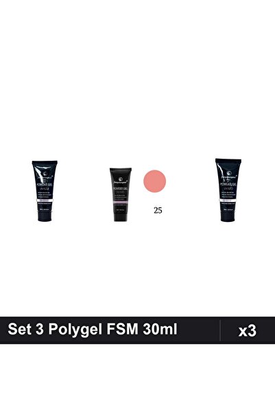 FSM Set 3 Polygel 30ml - Nr.14, Nr.25, Nr.17 - Constructie Unghii UV