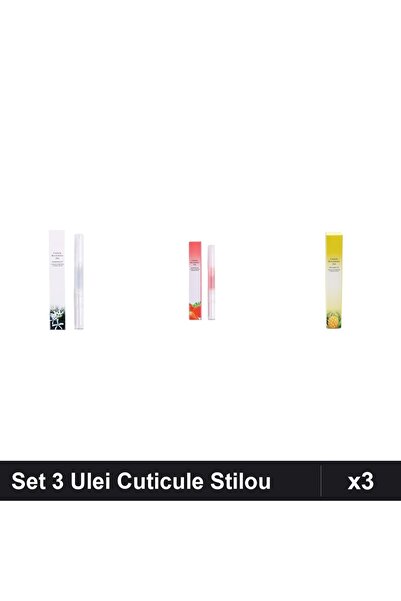 NAİLS Set 3 Ulei Cuticule Tip Stilou - Osmanthus, Strawberry, Ananas