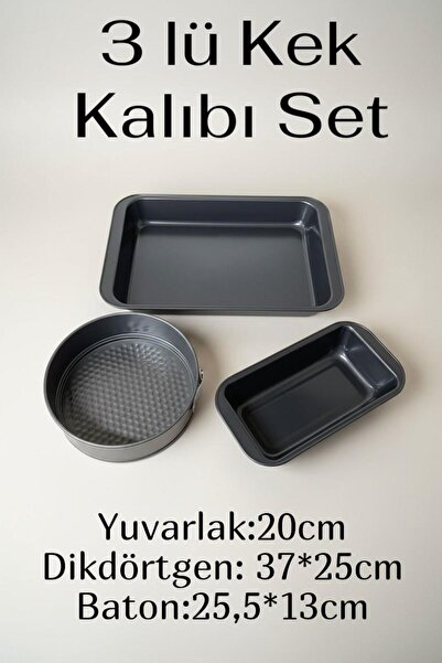 ALBETTO 3-Piece Cake Mold Set, Baking Tray, Baton Cake Mold
