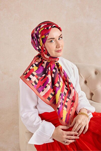 Silk Home Twill Silk Scarf Stripe Salmon