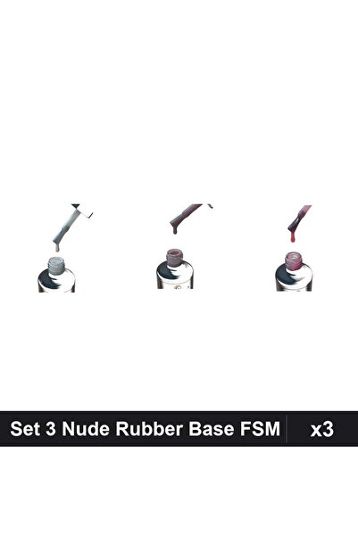FSM Set 3 Nude Rubber Base 15ml - Nr.15, Nr.14, Nr.06 - Bază Rubber