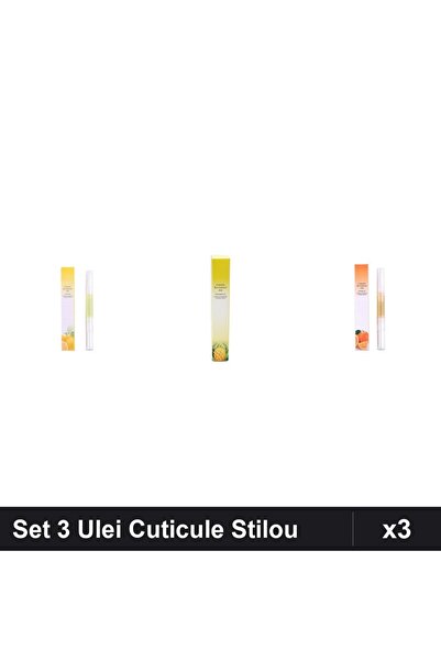 NAİLS Set 3 Ulei Cuticule Tip Stilou - Lemon, Ananas, Orange - Ingrijire Unghii
