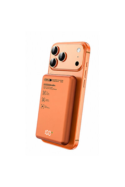 Totu PB-1008 10000 mAh 20W PD QC 3.0 Turuncu MagSafe Manyetik Kablosuz Hızlı ...