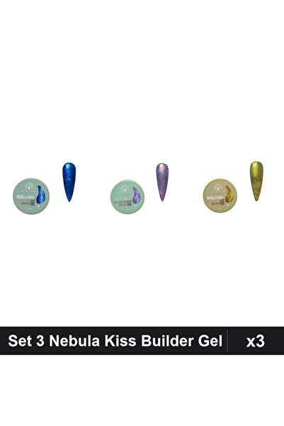 global fashion Set 3 Nebula Kiss Builder Gel 15g - Nr.16, Nr.09, Nr.14