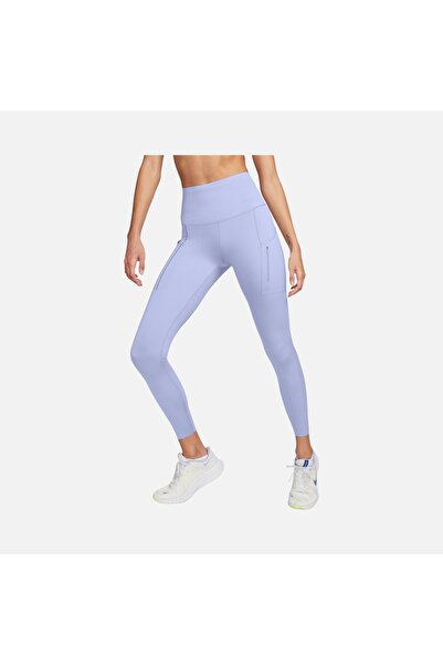 Nike Colanți sport pentru femei, mov, Dri-fit Go, cu talie înaltă, elastici ș...