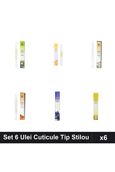 global fashion Set 6 Ulei Cuticule Tip Stilou - Măr, Lemon, Iasmin, Portocală...